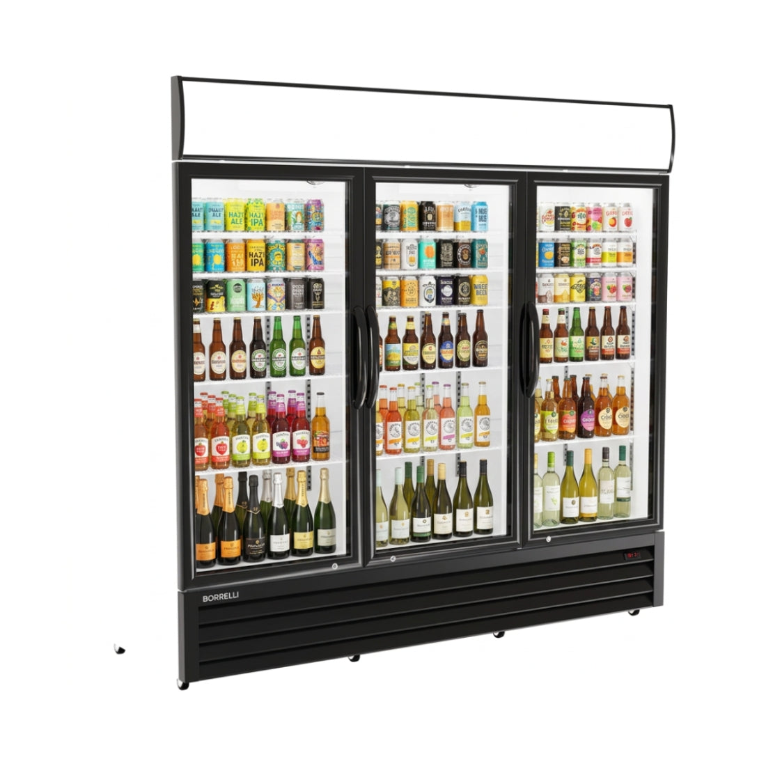 Commercial Display Fridge With 3 Hinged Glass Doors 1383L