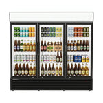 Commercial Display Fridge With 3 Hinged Glass Doors 1383L