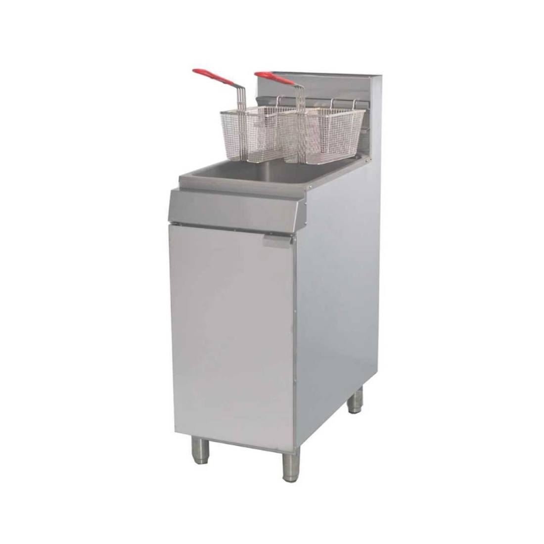 Twin Baskets Single Tank 28L Gas Fryer Floor Standing