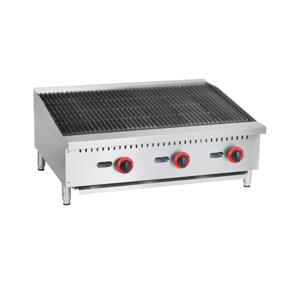 3 Burner Gas Countertop Chargrill Char Broiler 900mm
