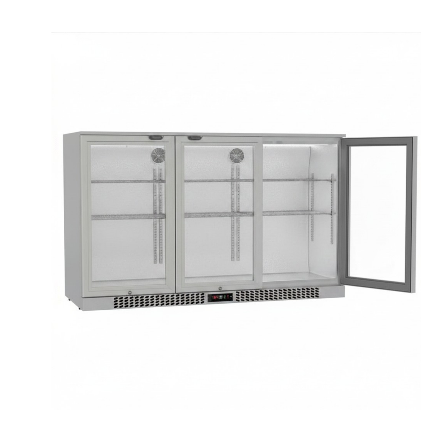Commercial Stainless Steel Bar Fridge With 3 Hinged Doors 324L