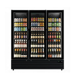 Commercial Upright Bar Fridge With 3 Hinged Glass Doors 1242L