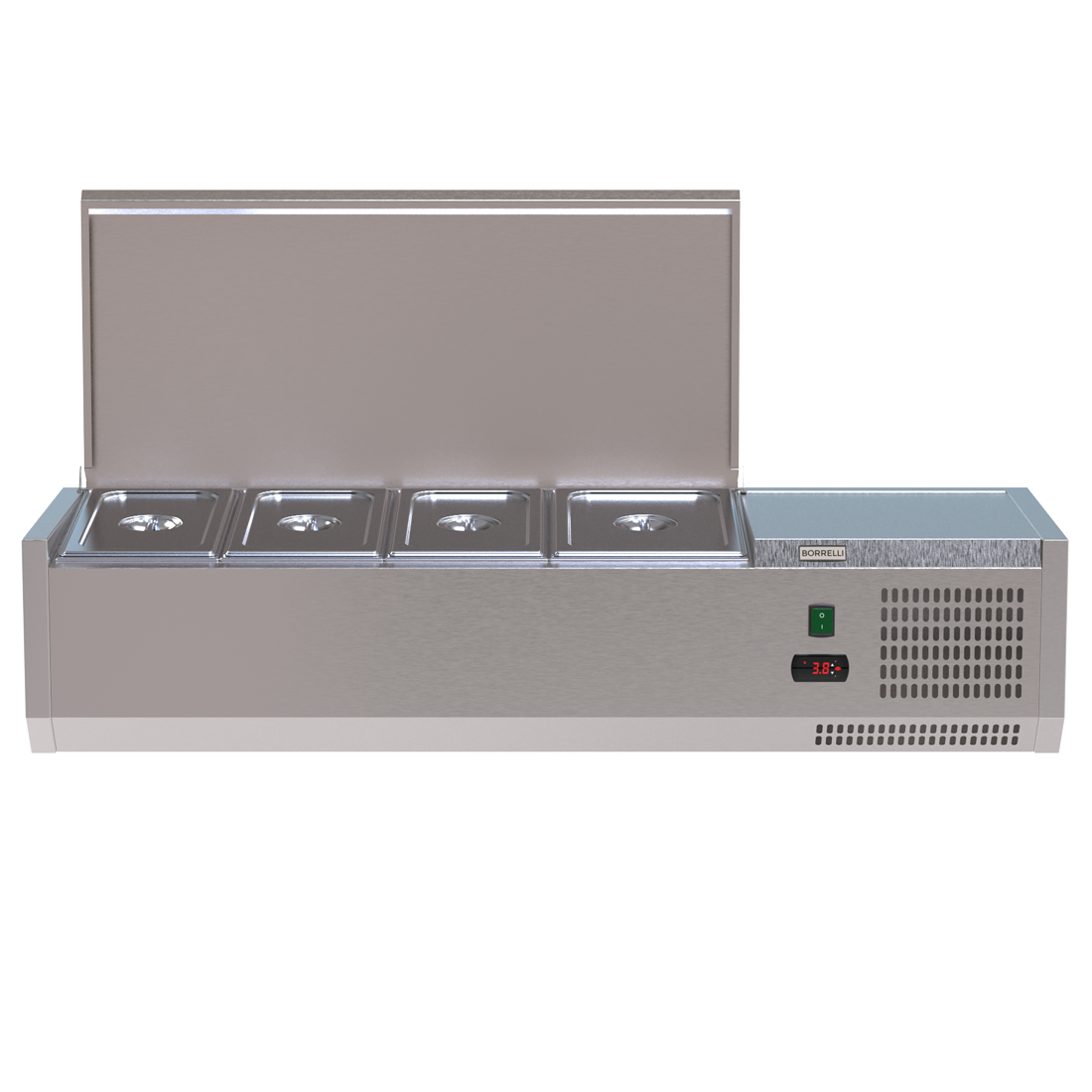Commercial VRX Servery 1200mm - Counter Top Prep Fridge with Stainless Steel Lid