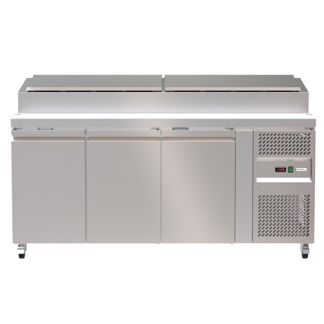 403L Prep Fridge, Ideal for Busy Kitchen Environments. Versatile Interior Layout for Efficient Ingredient Organisation. Front Image.