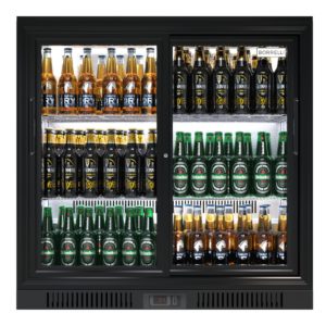 Borrelli BC-210SD glass door bar fridge full front view