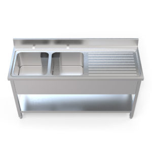 Image for cksonline.com.au for the Borrelli 1600mm Right Hand Drainer Double Bowl Sink
